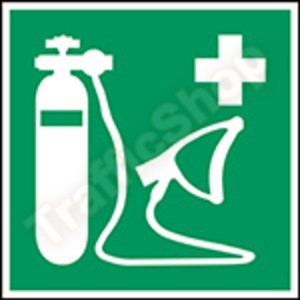 ISO 7010 Sticker Zuurstofmasker E028