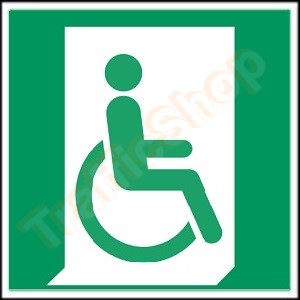 ISO 7010 Sticker Nooduitgang Voor Invaliden Links E030